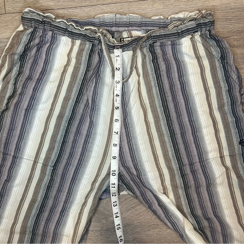Kavu Tiba Multi Color Striped Ankle Roll Pants Organic Cotton Size Large - Picture 5 of 12